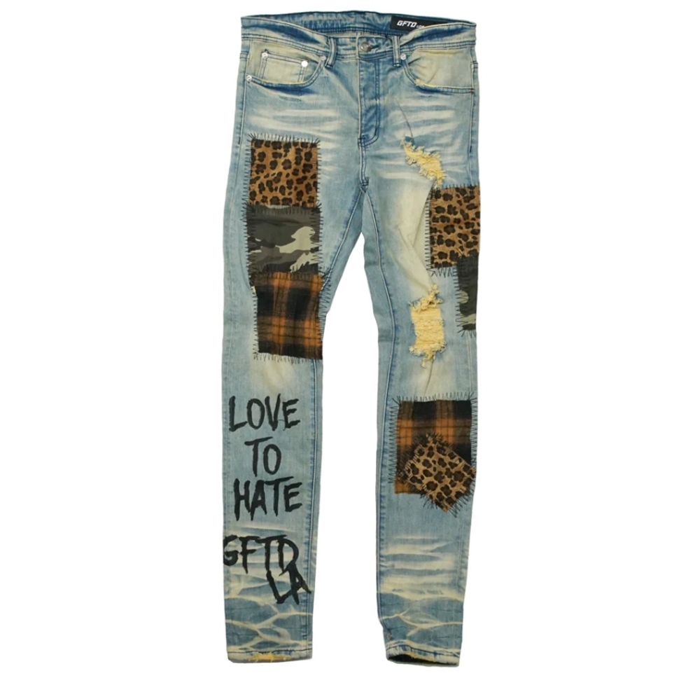 Gftd La Clay Animal Print Skinny Jeans